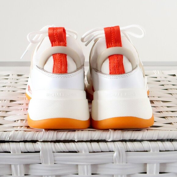 Michael Kors Chunky White Orange Sneakers Athleisure Sporty Tennis Shoes 7 - Picture 7 of 16